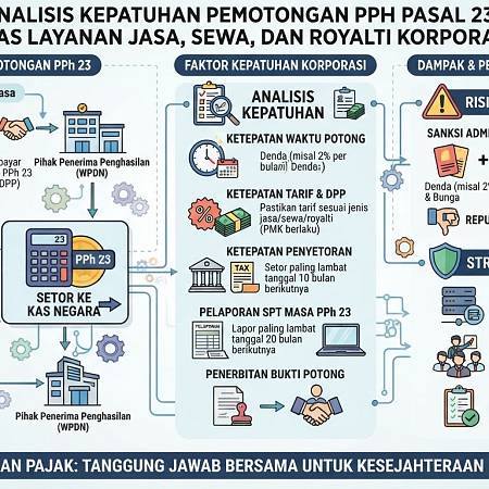 Analisis Kepatuhan Pemotongan PPh Pasal 23 atas Layanan Jasa, Sewa, dan Royalti Korporasi