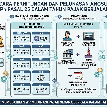 Tata Cara Perhitungan dan Pelunasan Angsuran PPh Pasal 25 dalam Tahun Pajak Berjalan