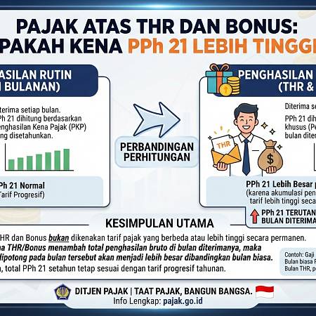 Pajak atas THR dan Bonus: Apakah Kena PPh 21 Lebih Tinggi?
