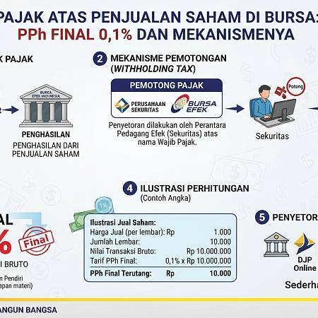 Pajak atas Penjualan Saham di Bursa: PPh Final 0,1% dan Mekanismenya
