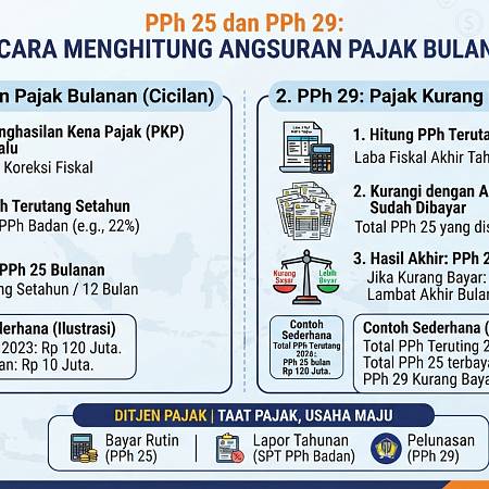 PPh 25 dan PPh 29: Cara Menghitung Angsuran Pajak Bulanan Perusahaan